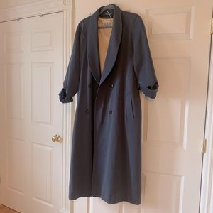 Bill Blass long blue/grey trench coat